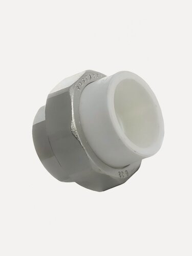 Изображение товара Муфта разъемная РосТурПласт полипропилен d32х1 дюйм, внутренняя резьба, белая, для отопления и водоснабжения
