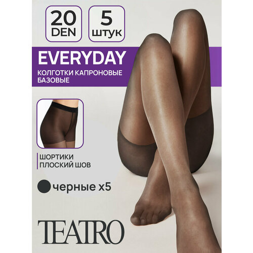 фото Колготки teatro, 20 den, 5 шт., размер 4, черный