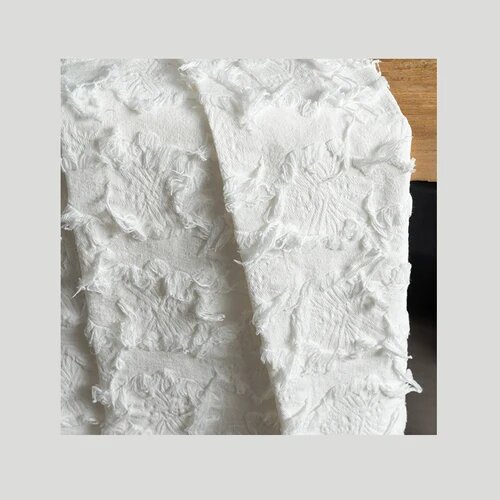Полиэстер жаккардовая ткань для шитья 50*150 см Белый, White cotton linen