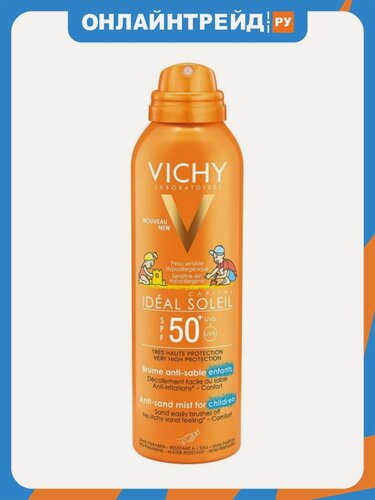 Изображение товара Детский спрей-вуаль Vichy Capital Ideal Soleil SPF50+ Антипесок, 200 мл
