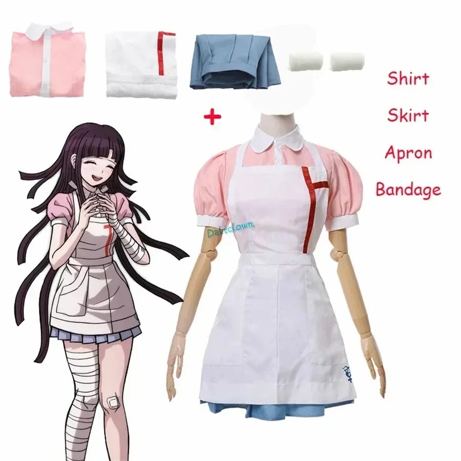 Костюм медсестры Микан Цумики Danganronpa, цвет 02
