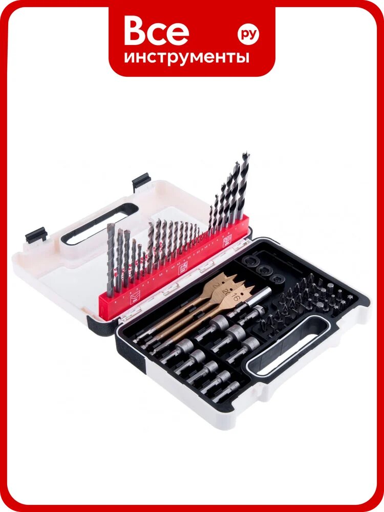 Набор сверл и бит PRO, 71 шт. MATRIX 725671, со стандартами качества, сверла по дереву и металлу, бит с HEX‑хвостовиком