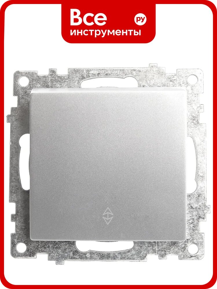 1-клавишный переключатель STEKKER (механизм), GLS10-7105-03, 250V, 10А, серия Катрин, серебро 39576