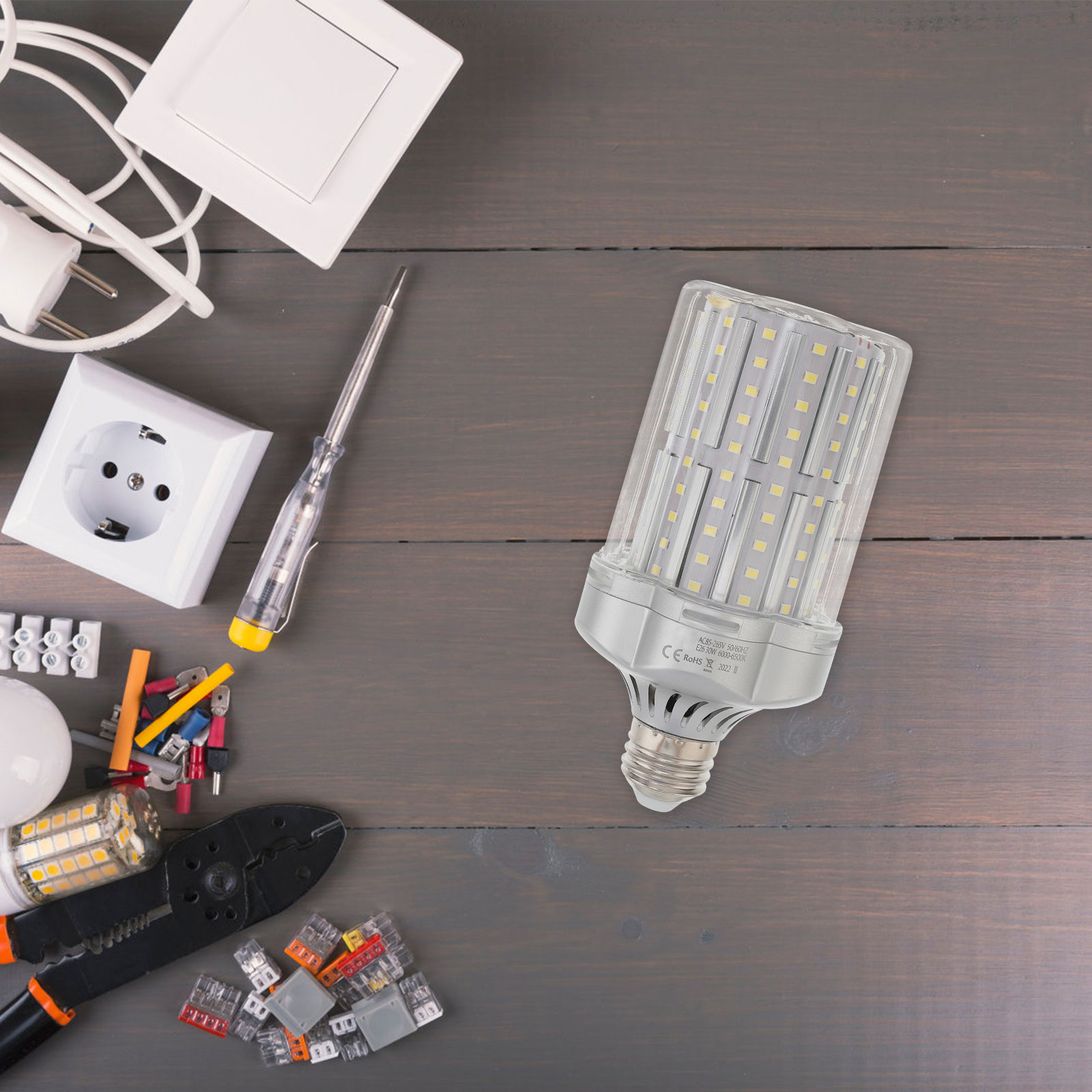Лампочка LED Свет День 30W Цоколь E26 Белый Цвет 6 8X6 8X15CM
