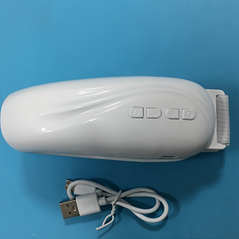 USB-масажер для лица V-образной формы с 5 режимами и 15 уровнями интенсивности, аккумулятор 400 мАч, эргономичный дизайн для лица, шеи и области глаз, сменные насадки, белый