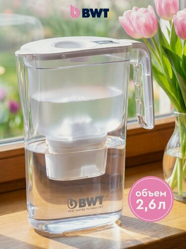 Изображение товара Фильтр-кувшин для воды с 1 картриджем Минерализацией Магнием BWT VIDA 2,6 л белый