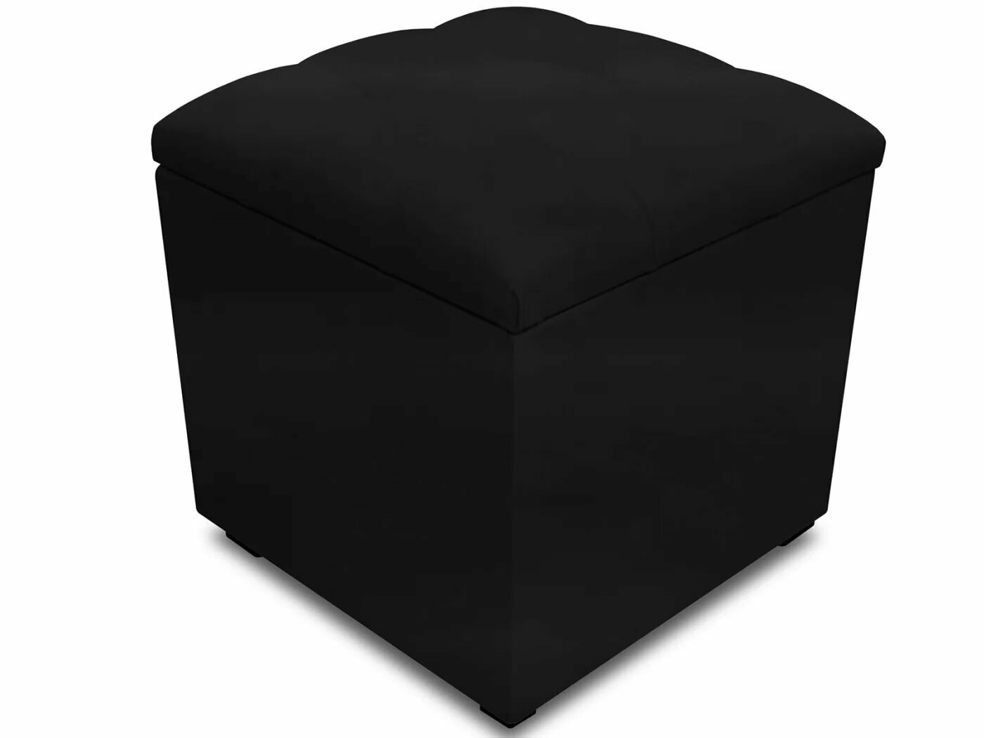 Пуф открывашка 400 TEOS BLACK, с крышкой и утяжкой, экокожа, черный.