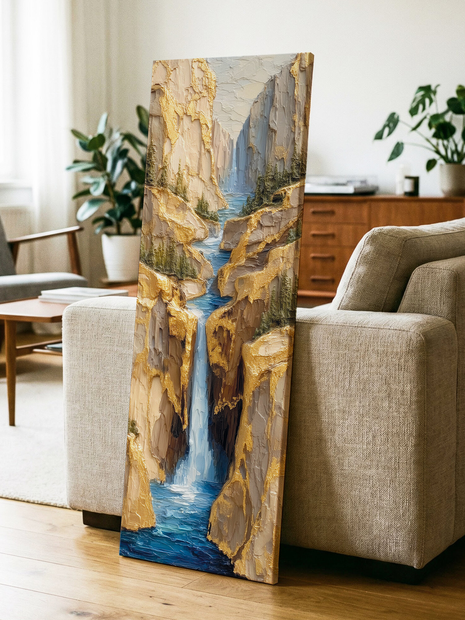 Картина Postermarket "Водопад" на холсте с подрамником 45 х 115 см