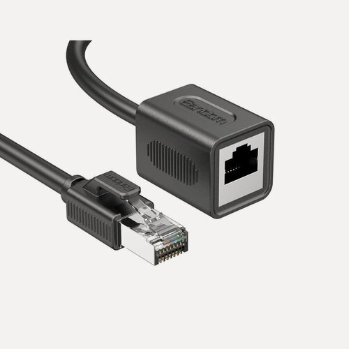 Изображение товара Cетевой удлинитель для интернета Earldom ET-NW3, Ethernet RJ45 (M) to RJ45 (F), Cat 8, 3 метра, Черный