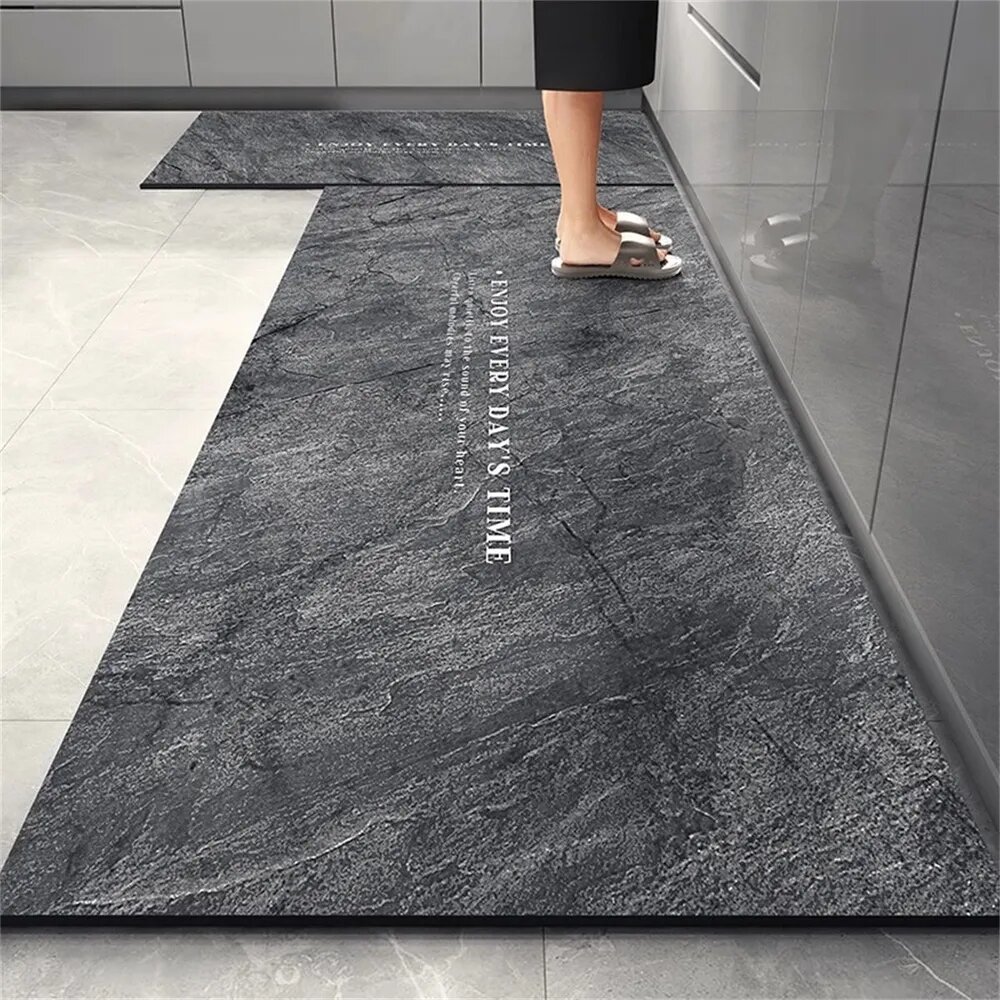 Коврик для кухни 150x60 см 3 мм 3d-эффект черный матовый