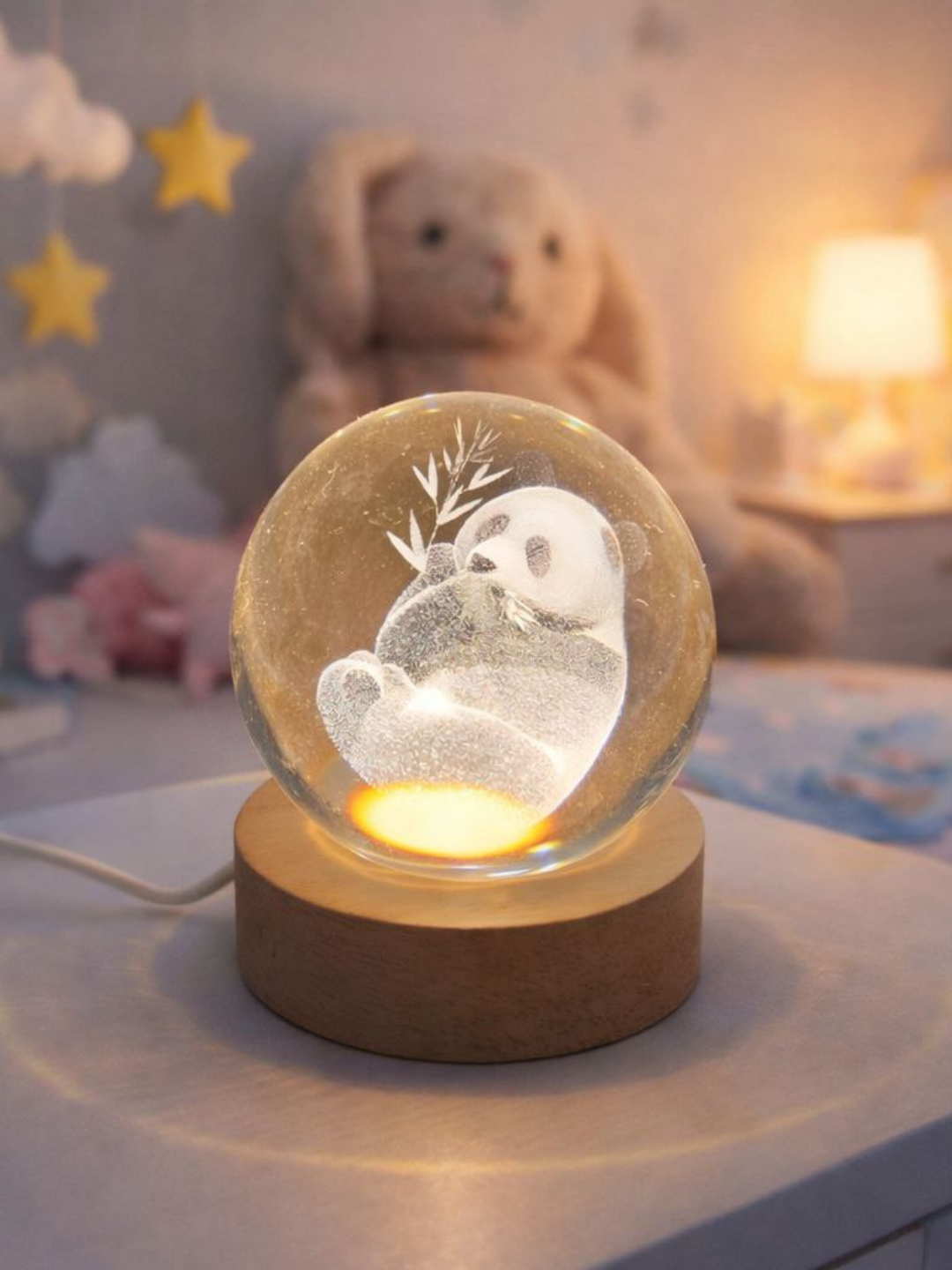 Хрустальный шар ночник 3D, антистресс, настольный светильник, лампа LED, для детей, 6 см