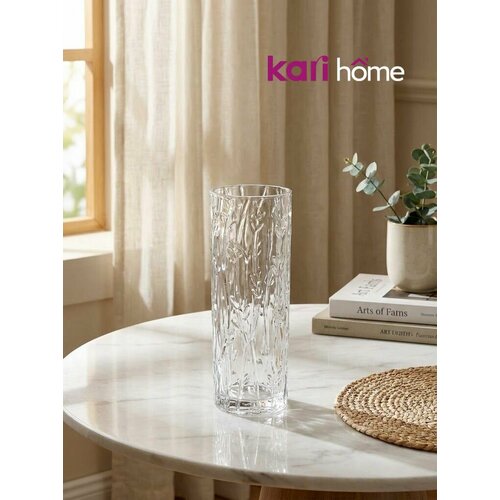 фото Ваза для цветов и сухоцветов стеклянная kari home