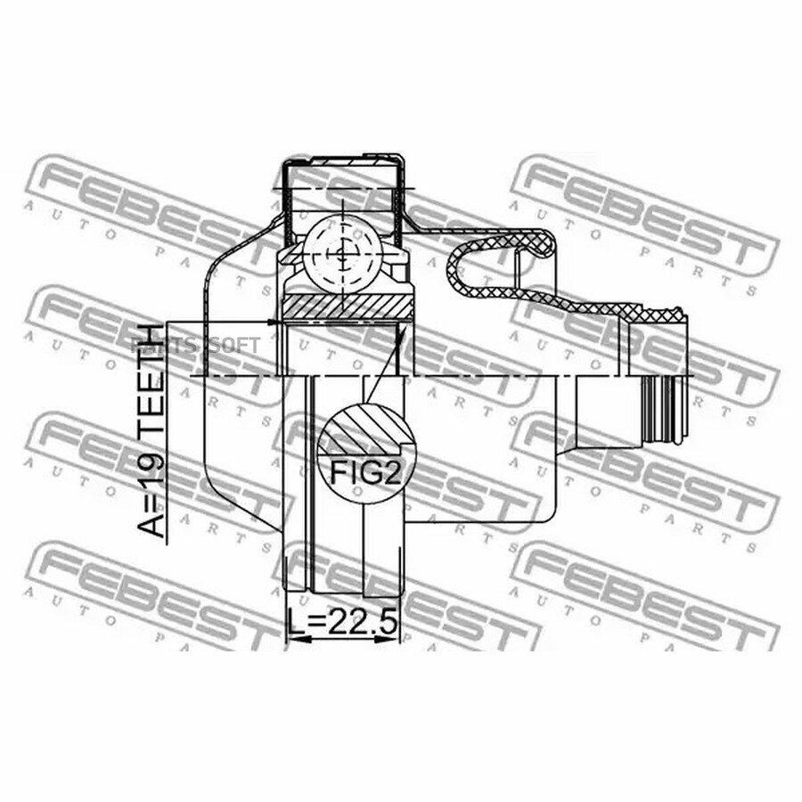 FEBEST 2711S80IISHA FEBEST 2711-S80IISHA ШРУС кардана подходит для VOLVO S80 II 2007-2016 2711-S80IISHA