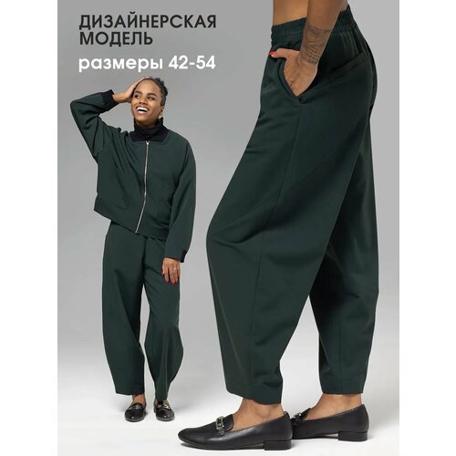 фото Брюки классические lk urban dress, размер 46, зеленый