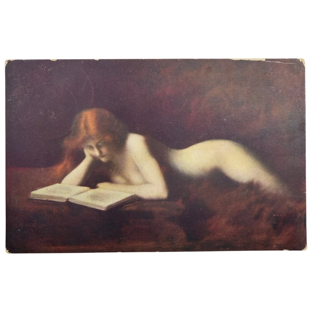 Почтовая открытка "Эннер - Читающая" 1905-1917 гг. Германская Империя