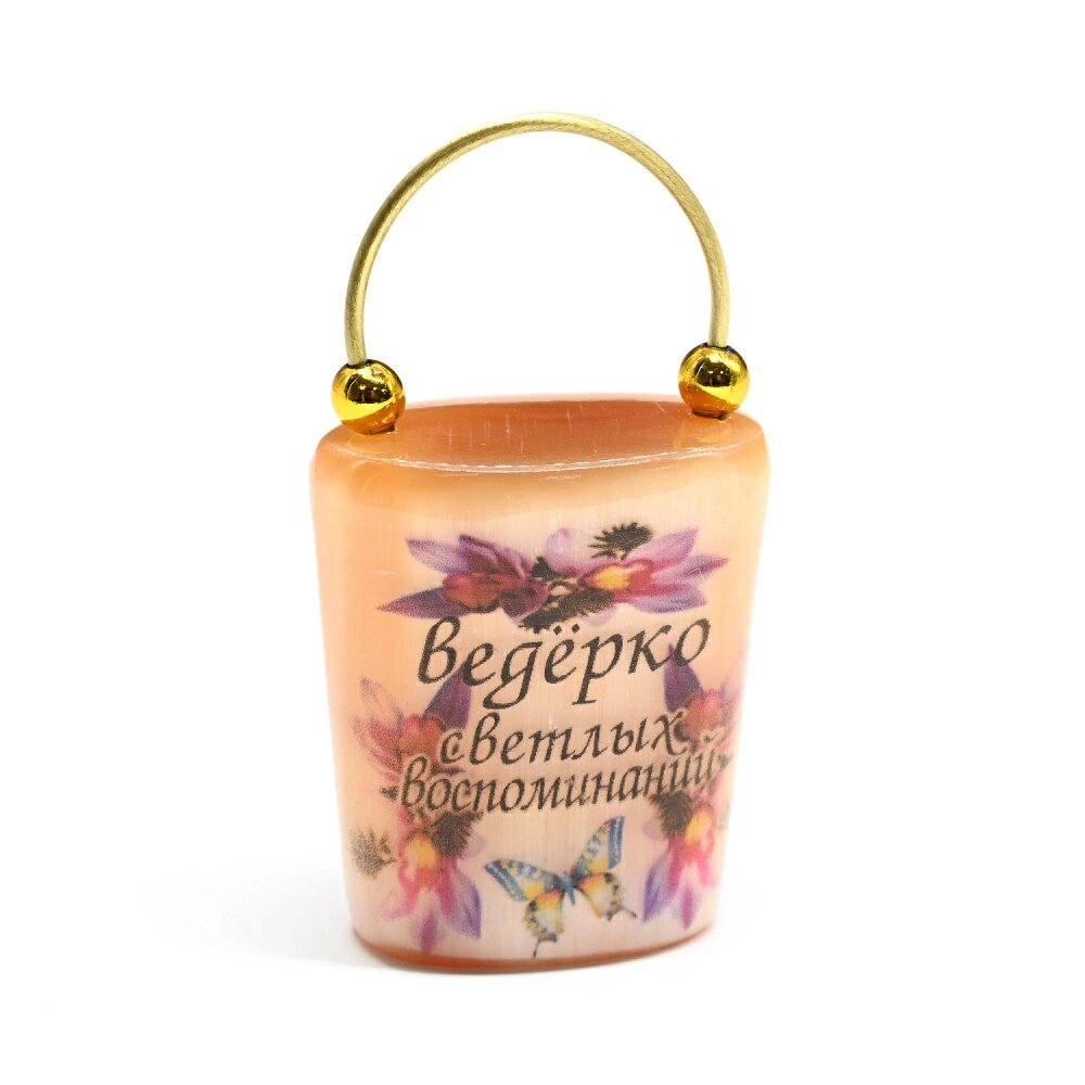 Талисман из камня селенита Ведёрко-Светлых воспоминаний, 38*23*65мм.