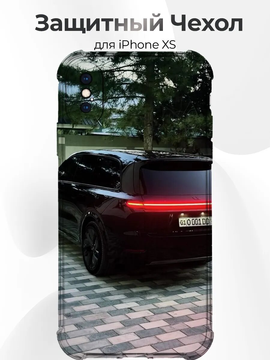 Чехол на iPhone X/XS Exeed VX чёрный вид сзади
