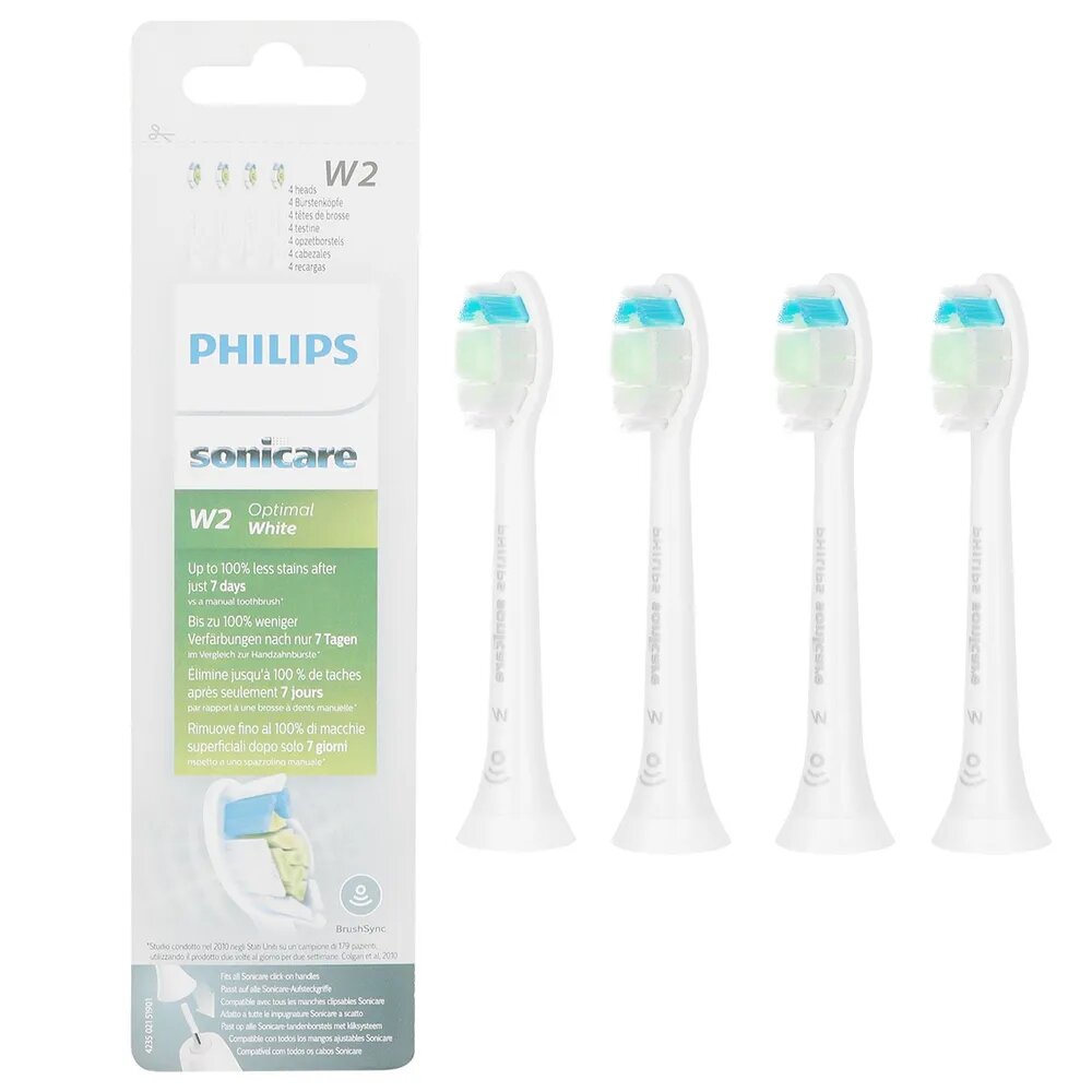 Насадки для электрической зубной щетки Philips Sonicare W2 Optimal White, HX6064, 4/8шт