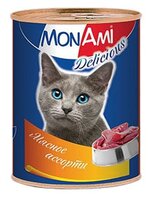 Корм для кошек MonAmi Delicious консервы для кошек Мясное ассорти (0.35 кг) 1 шт.