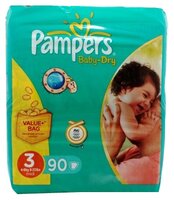 Pampers подгузники Baby Dry 3 (4-9 кг) 90 шт.