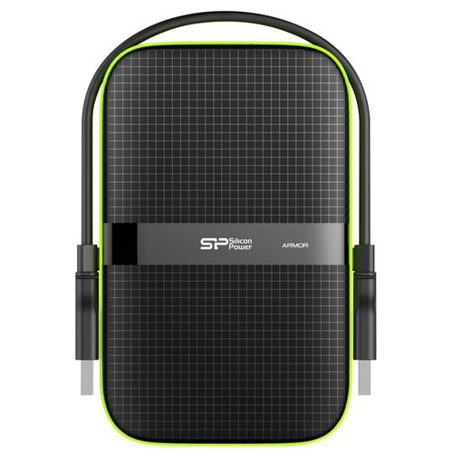 2 ТБ Внешний HDD Silicon Power Armor A60, USB 3.2 Gen 1, черный/зеленый