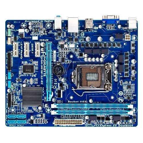 Материнская плата GIGABYTE GA-H61M-S2-B3 rev10 LGA 1155 H61PCI-EDsubGbLAN SATA MicroATX 2DDR3 353000₽