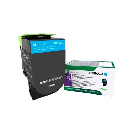 Картридж Lexmark 71B50C0, 2300 стр, голубой картридж printlight 71b50c0 голубой для lexmark