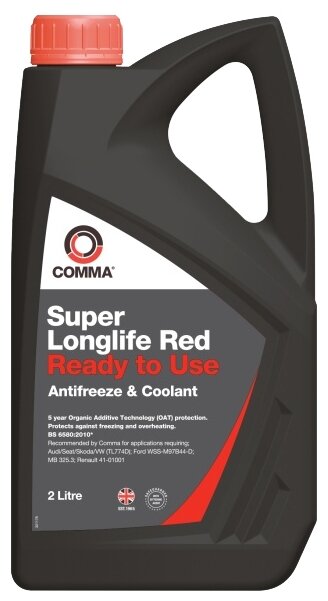 COMMA SUPER LONGLIFE RED - COOLANT (2L)_антифриз! красный, готовый к использованию\ VW (TL774D) SLC2L