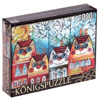 Пазл Рыжий кот Konigspuzzle Оксана Заика Коты-домики (АЛК1000-6530) , элементов: 1000 шт.