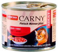 Корм для кошек Animonda Carny Fleisch Menue plus Adult для кошек с говядиной и сердцем (0.2 кг) 1 шт