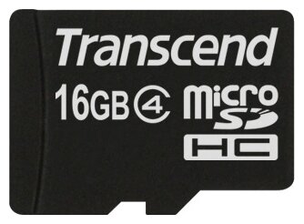 Карта памяти Transcend microSDHC 16Gb Cl4 +ад, TS16GUSDHC4