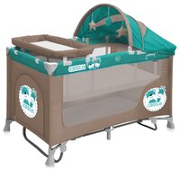 Манеж-кровать Lorelli Nanny 2 Plus Rocker beige&blue buddies