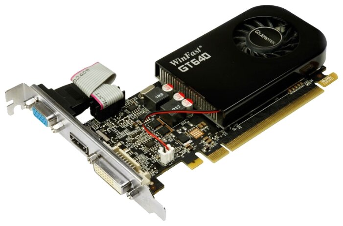 Видеокарта Leadtek GeForce GT 640 900Mhz PCI-E 3.0 1024Mb 1800Mhz 128 bit DVI HDMI HDCP