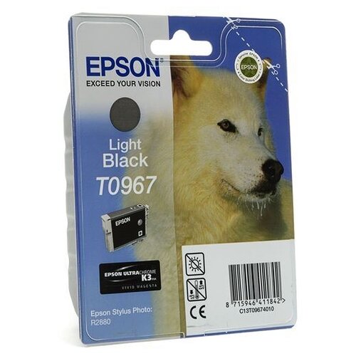 картридж струйный epson t0961 c13t09614010 черный 11мл для epson st ph r2880 Картридж Epson C13T09674010, 6210 стр, серый