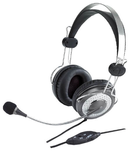 Наушники с микрофоном Genius HS-04SU Grey