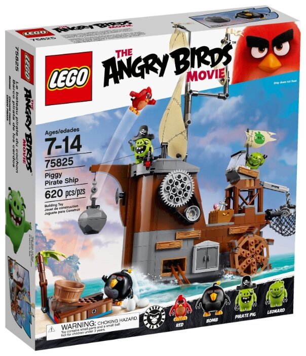 Конструктор LEGO Злые птички 75825 Пиратский корабль свинок