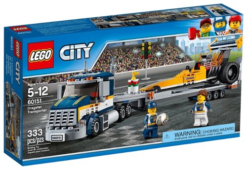 Конструктор LEGO City 60151 Грузовик для перевозки драгстера, 333 дет.