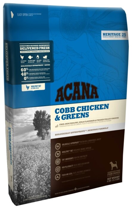 Корм для собак Acana Heritage Cobb Chicken & Greens