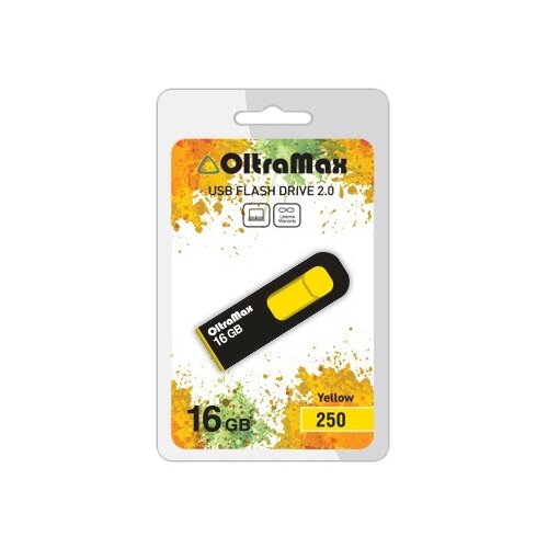 Флешка OltraMax 250 16 ГБ, 1 шт., yellow