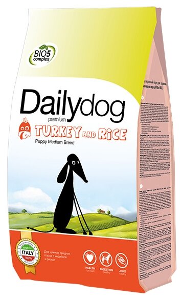 Корм для собак Dailydog Puppy Medium Breed turkey and rice