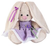 Мягкая игрушка Зайка Ми в фиолетовом платье с цветочком 15 см