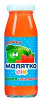 Сок Малятко Яблоко-шиповник (стекло), c 4 месяцев 0.175 л