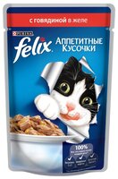 Корм для кошек Felix (0.1 кг) 1 шт. Аппетитные кусочки с Говядиной в желе 0.1 кг 1