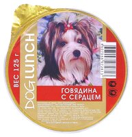 Корм для собак Dog Lunch Крем-суфле говядина с сердцем для собак (0.125 кг) 10 шт.