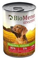 Корм для собак BioMenu (0.41 кг) 1 шт. Sensitive консервы для собак с индейкой и кроликом