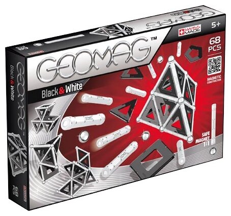 Конструктор Geomag магнитный Black & White 68 деталей