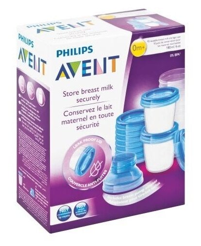 Philips AVENT Контейнеры для хранения грудного молока 180 мл (SCF618)