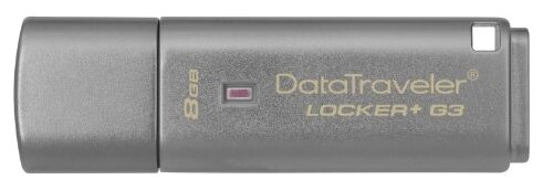 Флешка Kingston DataTraveler Locker+ G3 8 ГБ, 1 шт., серый (DTLPG3/8GB)