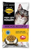 Корм для кошек Васька Сухой корм Мясное ассорти (0.4 кг)