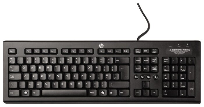 HP WZ972AA Classic Wired Keyboard Black USB